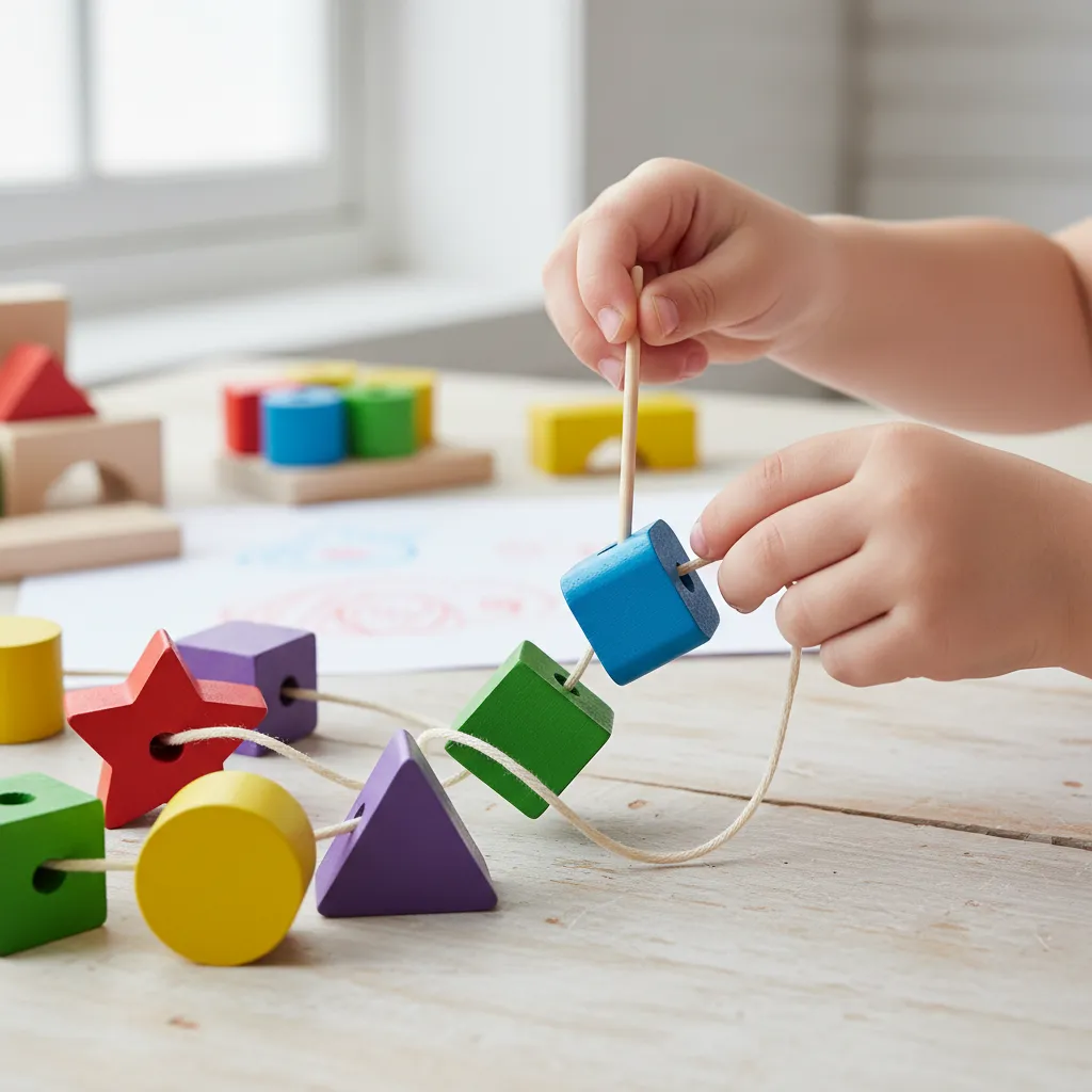 Bộ xâu hạt gỗ nhiều màu sắc cho bé