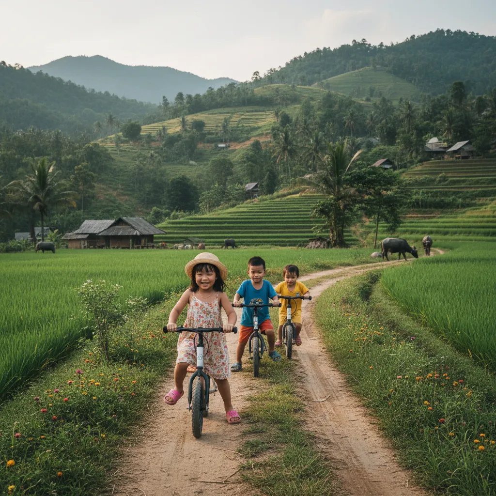 Bé chơi xe đạp cân bằng