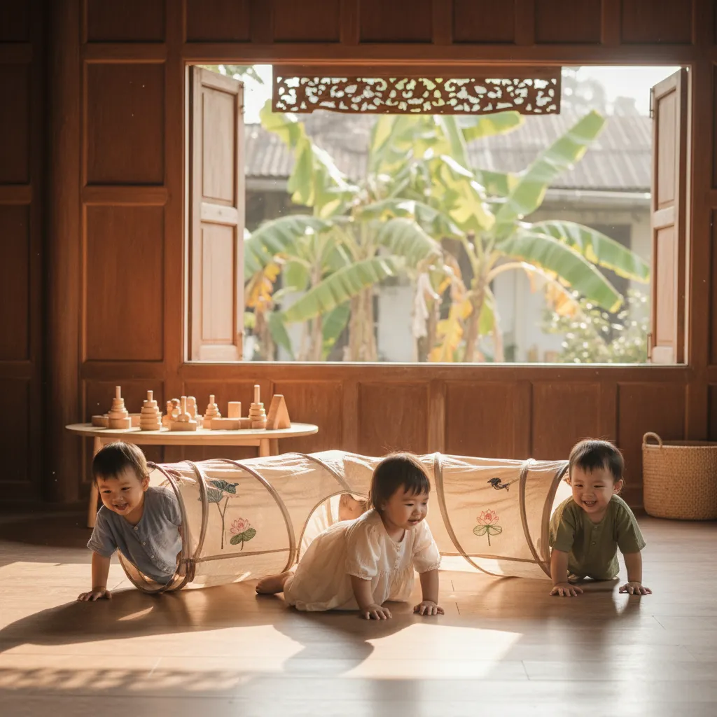 Đường hầm vận động Montessori cho trẻ