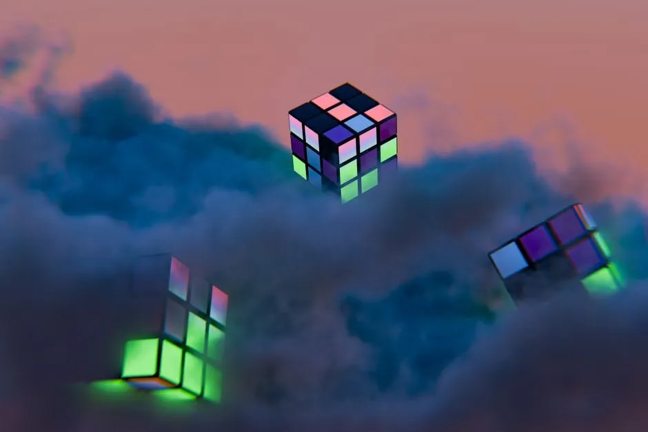 Hình ảnh rubik đẹp dùng làm hình nền tối giản